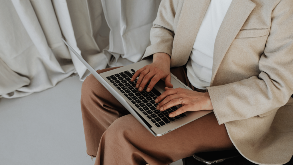 business woman working on laptop